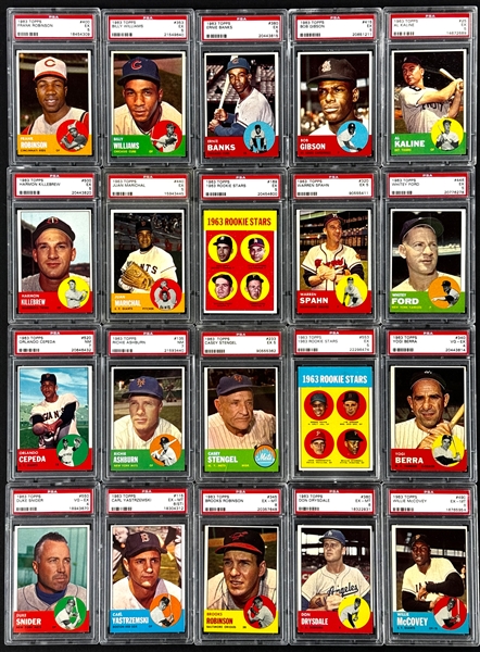 1963 Topps Hall of Famers and Stars Collection of 38 Incl. 21 Graded Cards 