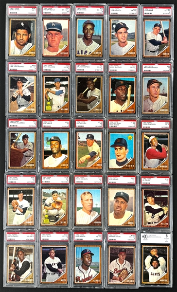 1962 Topps Hall of Famers and Stars Collection of 41 Incl. 25 Graded Cards 