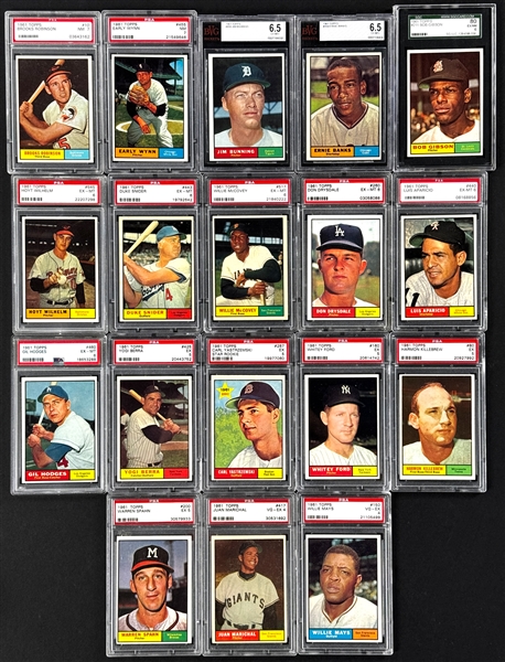 1961 Topps Hall of Famers and Stars Collection of 39 Incl.18 Graded Cards 