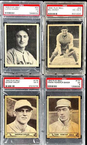 1939, 1940 and 1941 Play Ball Hall of Famer Collection of 13