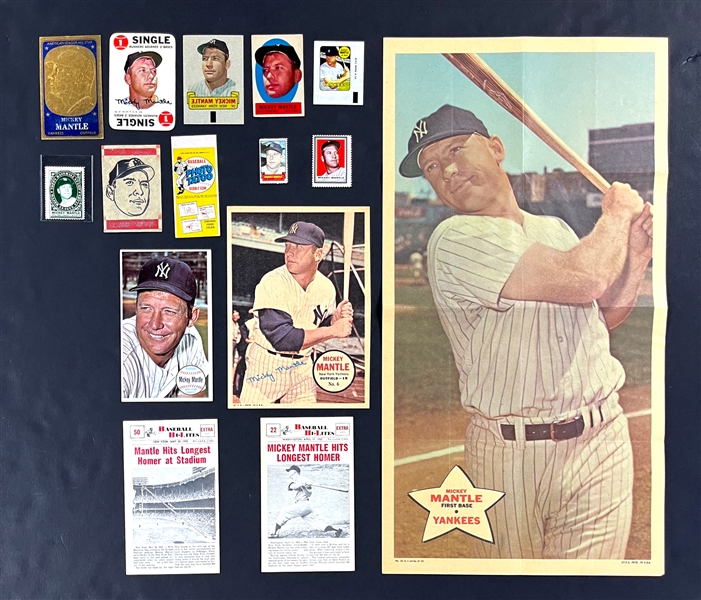 1960s Mickey Mantle Oddball and Insert Type Card Collection of 15 Different