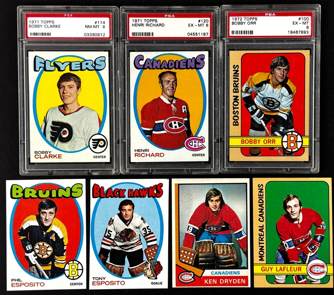 1968-1972 Topps Hockey Hall of Famer Collection of 26