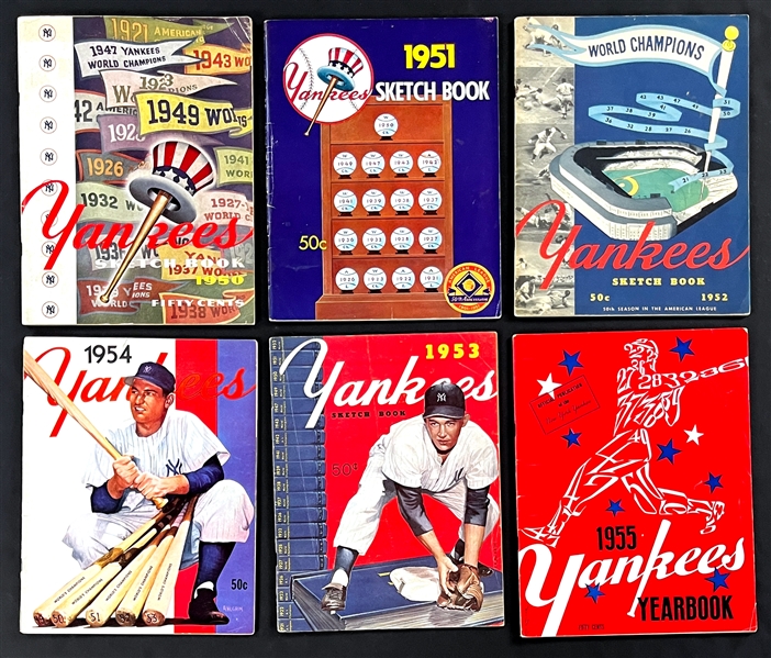 1950-1969 New York Yankee Yearbook Collection - Mickey Mantles Entire Career - Incl. Four Signed Copies (Beckett Authentic)