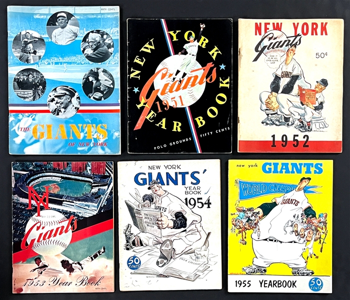 1947-1957 New York Giants Yearbook Collection (8)