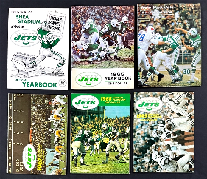 1964-1969 New York Jets Yearbook Collection (6)