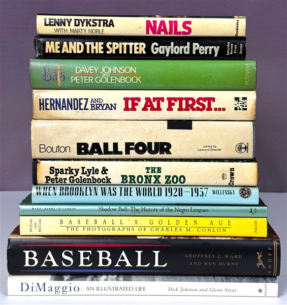 Baseball Hall of Famers and Superstars Signed Book Collection (11) (Beckett Authentic)