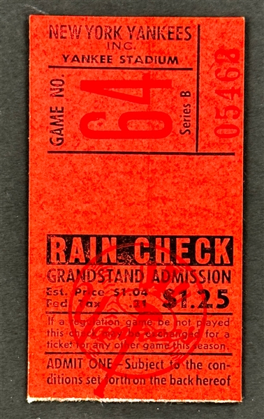 Mickey Mantle Career Home Run  #55 Ticket Stub - September 9, 1953, Yankee Stadium