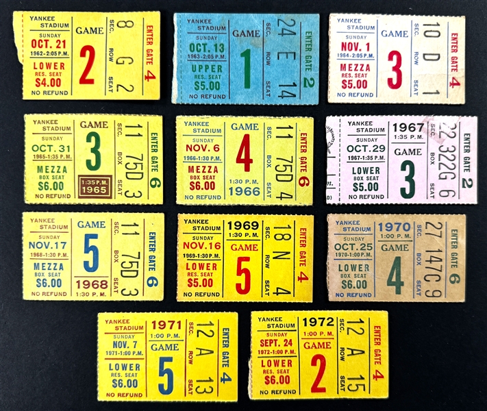 1962-72 New York Football Giants Yankee Stadium Ticket Stub Collection (11)