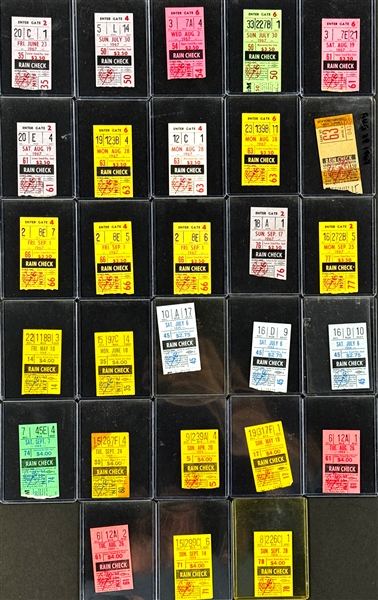 1967-69 New York Yankees Ticket Stub Collection (28)