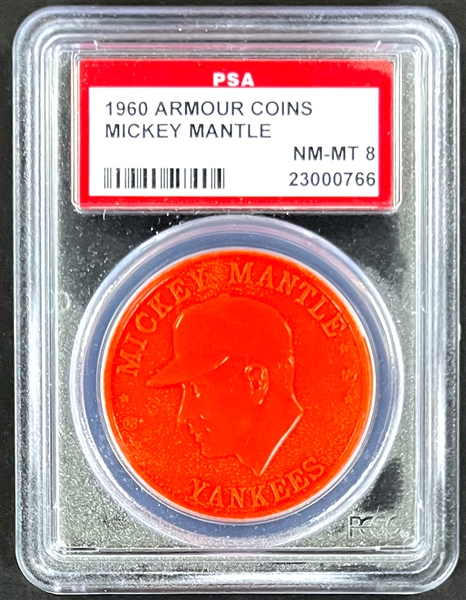 1960 Armour Coins Mickey Mantle (Orange) - PSA NM-MT 8