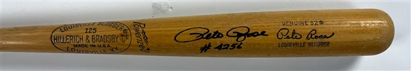 Pete Rose "4256" Signed H&B Lousiville Slugger Bat (Beckett Authentic)