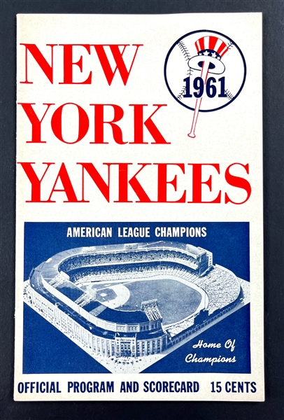 1961 New York Yankees Scorecard for Mickey Mantle 2-Home Run Game on April 20, 1961