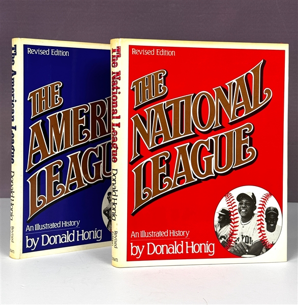 Ted Williams and Stan Musial Signed Hardcover Editions of <em>The American League</em> and <em>The National League</em> Coffee Table Books (Beckett Authentic)