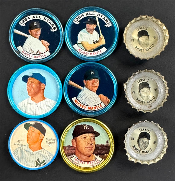 1963-67 Mickey Mantle Salada, Topps and Old London Coins and Coke, TAB and Fresca Bottle Caps Collection (9)