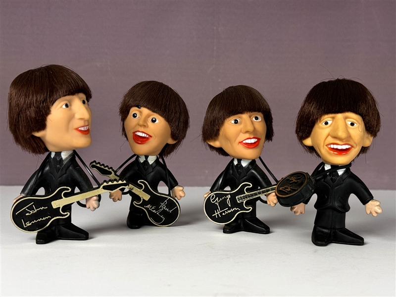 1964 HIGH GRADE “Remco” Beatles Dolls Complete Set of Four - with All Instruments - John, Paul, George and Ringo