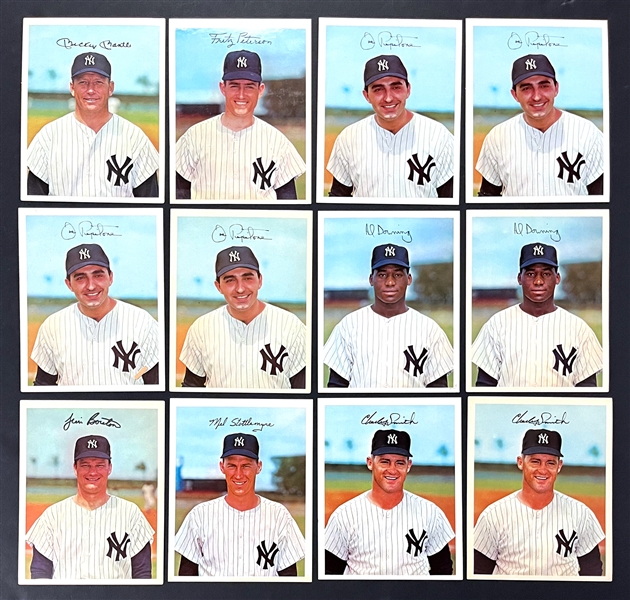 1966 and 1967 Dexter Press New York Yankees Near Sets (2) 28 Total Cards with Both Mickey Mantle Cards