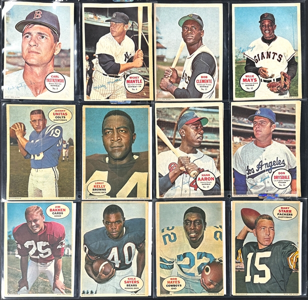 1967 Topps Baseball (32) and 1968 Topps Football (16) Posters Complete Sets