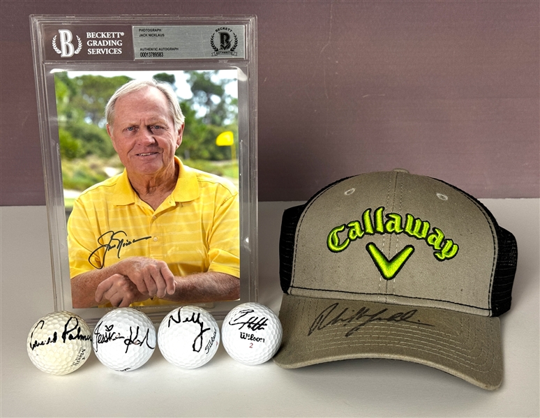 Golf Greats Signed Collection Incl. Jack Nicklaus, Arnold Palmer and Others (6) (Beckett Authentic)