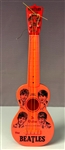 1964 "Mastro Industries" Red Beatles "Jr. Guitar" Featuring John Lennon, Paul McCartney, George Harrison and Ringo Starr