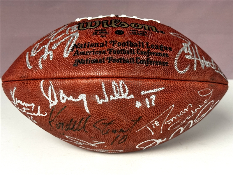 NFL Hall of Famer and Superstar Quarterbacks Signed Wilson Football (12 Sigs) Incl. Joe Montana, Peton Manning and Others (Beckett Authentic)