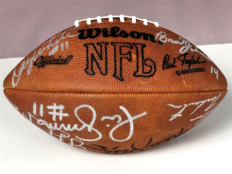 NFL Hall of Fame Quarterbacks Signed Wilson Football (13 Sigs) Incl. Joe Namath, Johnny Unitas, Bart Starr and Others (Beckett Authentic)