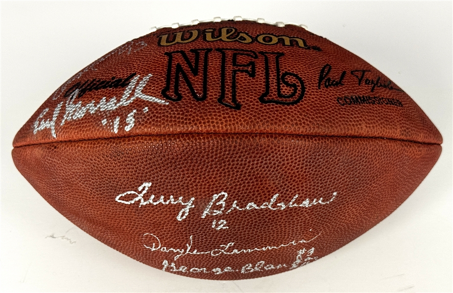 NFL Hall of Famer and Superstar Quarterbacks Signed Wilson Football (13 Sigs) Incl. Troy Aikman, Terry Bradshaw, Roger Staubach and Others (Beckett Authentic)