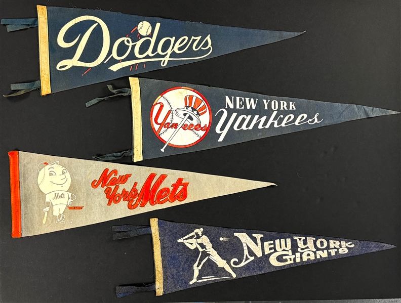 Classic NYC Pennant Collection - Yankees, Dodgers, Giants and Mets (4)