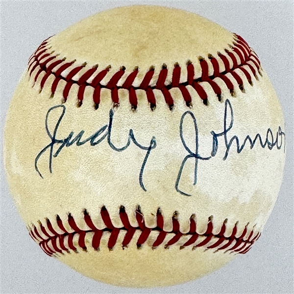 Judy Johnson Single Signed ONL (Feeney) Baseball (Beckett Authentic)