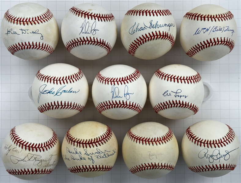 Hall of Famers Single Signed Baseball Collection of 11 Incl. Nolan Ryan, Duke Snider and Others (Beckett Authentic)