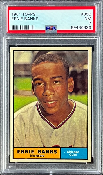 1961 Topps #350 Ernie Banks - PSA NM 7