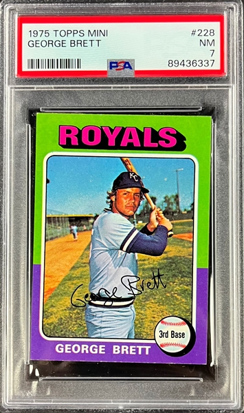 1975 Topps #228 George Brett Rookie Card - PSA NM 7