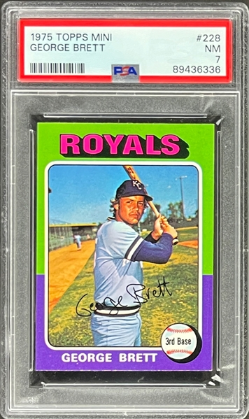 1975 Topps #228 George Brett Rookie Card - PSA NM 7