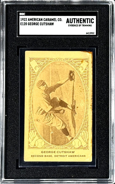 1922 E120 American Caramel George Cutshaw - SGC Authentic