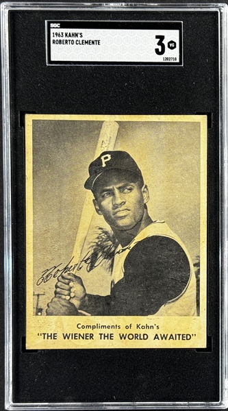 1963 Kahns #6 Roberto Clemente - SGC VG 3