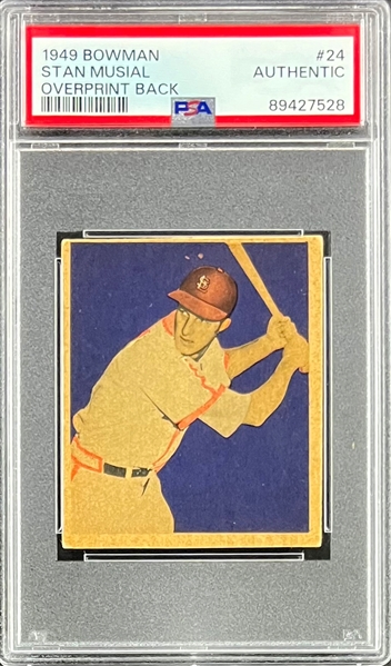 1949 Bowman #24 Stan Musial Overprint Back - PSA Authentic