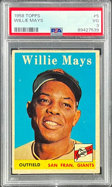 1958 Topps #5 Willie Mays - PSA VG 3