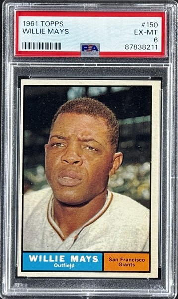 1961 Topps #150 Willie Mays - PSA EX-MT 6