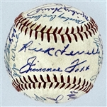 Baseball Hall of Famers Signed Baseball (27) Incl. Jimmie Foxx, Lefty Grove, Rick Ferrell and Others (Beckett Authentic) - Mickey Harris Collection