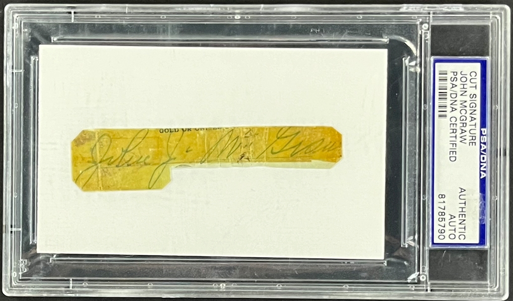 John McGraw Cut Signature (Encapsulated Authentic PSA/DNA)