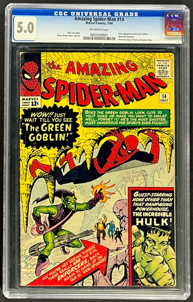 The Amazing Spider-Man #14 (Marvel, 1964) CGC VG/FN 5.0 - First Appearance of The Green Goblin!