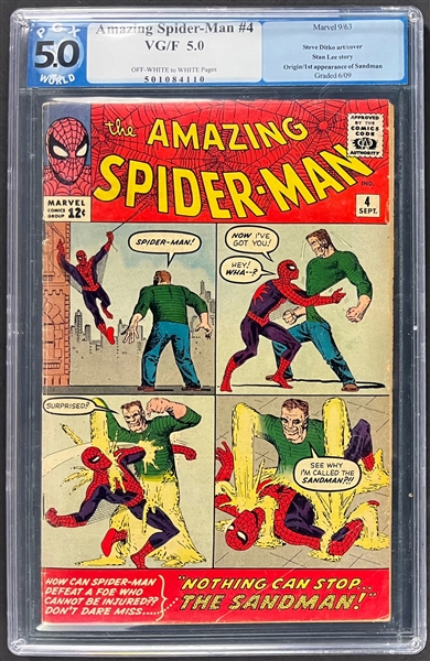 The Amazing Spider-Man #4 (Marvel, 1963) PGX VG/F 5.0 - First Appearance of Sandman!