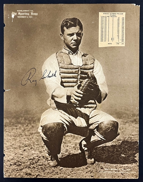 Ray Schalk Signed 1909-13 M101-2 <em>Sporting News</em> Supplements