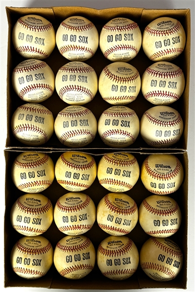 1960s "Go-Go Sox" MINT IN BOX Souvenir Baseballs (24) - From Chicago White Sox Executive