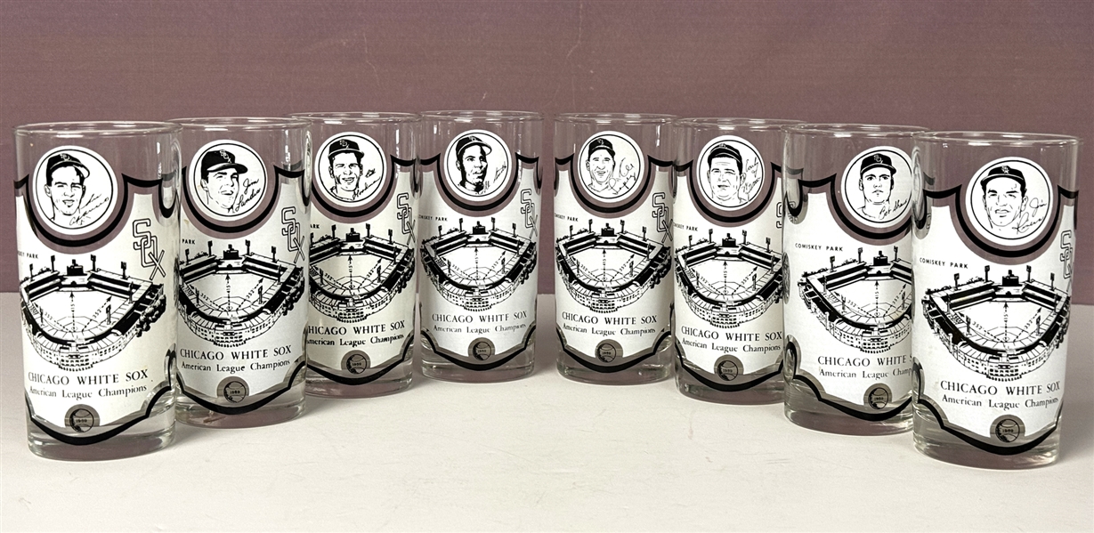 1959 Chicago White Sox Glasses Near Set (8/12) - From Chicago White Sox Executive