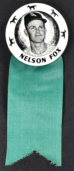 1950s Nellie Fox "Little Foxes" Stadium Pin with Original Ribbon Intact