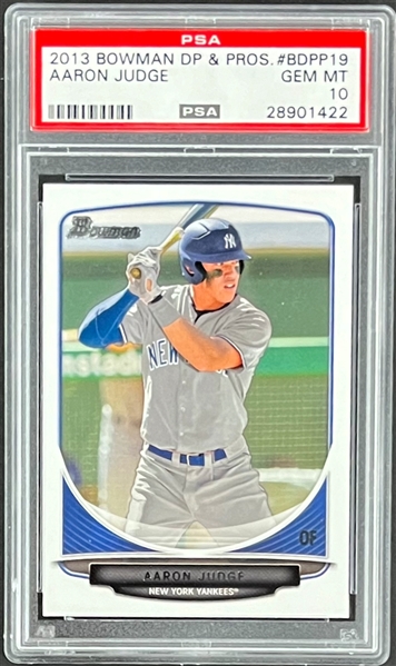 2013 Bowman Draft Picks & Prospects #BDPP19 Aaron Judge Rookie Card - PSA GEM MINT 10