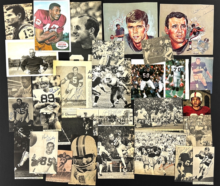 Football Hall of Famers and Superstars Signed Small Magazine Photos Collection (164) Incl. Butkus, Meredith, Griese and Others (Beckett Authentic)