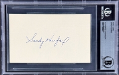 Sandy Koufax Signed Index Card (Encapsulated Beckett Authentic)