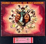 1974 George Harrison FULL Ticket and Program from November 30, 1974, Concert at Chicago Stadium