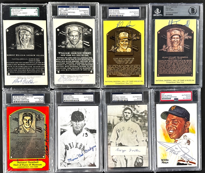 Hall of Famer and Superstar Signed Card and Postcards Collection (53) Incl. 19 PSA/DNA Encapsulated (Beckett Authentic)